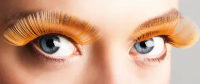 Produktbild von Boland 601611, Karnevalskostüm-Wimpern, Erwachsener, Weiblich, Polyester, Orange, 20 g
