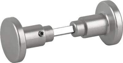 A silver-colored door handle mechanism is shown against a white background.