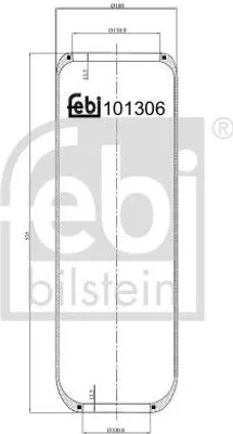 Produktbild von FEBI BILSTEIN Luftfederbalg 101306 Hinten für VOLVO FL 12 532mm 180mm 130mm 100mm