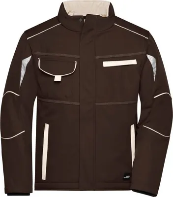 Produktbild von Workwear Softshell Padded Jacket - COLOR - brown/stone, Gr. 5XL