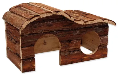 Zdjęcie produktu dla Domek dla małych zwierząt Kaskada drewniana z korą 31x19x19cm