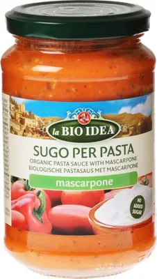 Productafbeelding van Tomatensaus met mascarpone, zonder toegevoegde suiker, biologisch, 340 g - LA  IDEA