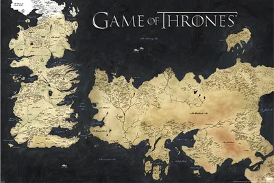 A map of Westeros and Essos from Game of Thrones.