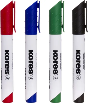 Zdjęcie produktu dla Kores M20845, 4 szt., Czarny, Niebieski, Zielony, Czerwony, Czarny, Niebieski, Zielony, Czerwony, Biały, 3 mm, 5 mm