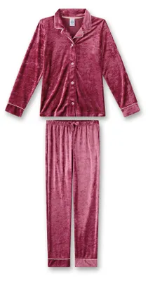 Produktbild von Sanetta Mädchen-Pyjama lang rosa aus Samt 128