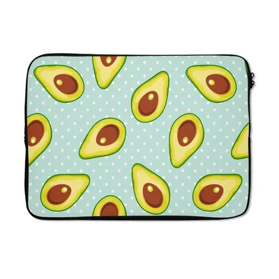 Produktbild von MuchoWow® Laptop Hülle 13 Zoll Avocado - Muster - Polka dots Laptoptasche - Laptophülle - Sleeve - Rundumschutz