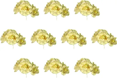 Image de 60 fleurs de Noël scintillantes – Étoiles de Noël artificielles, décoration dorée pour la maison