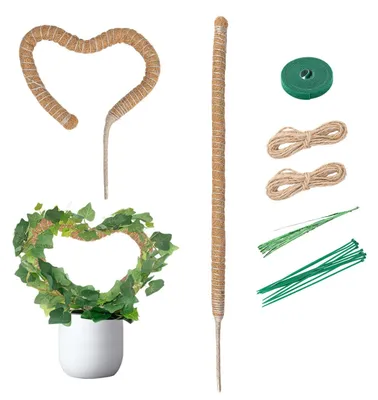 Produktbild von Moosstab für Monstera 2X 70cm – Biegbare Rankhilfe Monstera mit Aluminiumkern, Kokosstab & Pflanzenstab | Moss Pole für Kletterpflanzen, formbar (Spirale/Herz), inkl. Bindeband-Set für Zimmerpflanzen