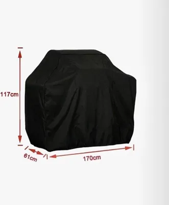 Image de Housse imperméable pour barbecue - Revêtement résistant aux UV - Dimensions L 170 x 61 x 117 cm - Avec cordon de serrage