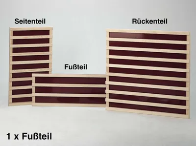 Produktbild von Infraworld Infrarot Flächenheizung Fußteil Einzelelemente Espe in rot 112 x 33 cm