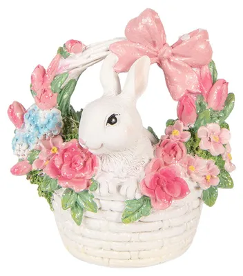 Obrázek produktu pro Clayre & Eef dekorativní figurka králíka 15x9x16 cm bílý plast