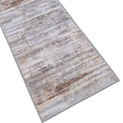Produktbild von Teppichläufer 80x200 cm Beige Braun Grau Rutschfest Vintage Kurzflor Flach Für Flur Küche Schlafzimmer Wohnzimmer Pflegeleicht