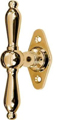 Produktbild von Fenstergriff in Messing poliert - Fensterolive, Fensterbeschläge - 11,2x6,2 cm