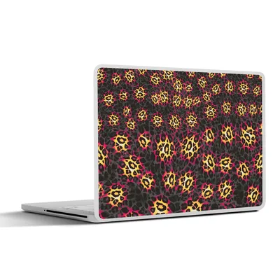 Produktbild von MuchoWow® Laptop Aufkleber Sticker Cover Pantherdruck - Design - Gelb - Rosa 32.5x23.5 cm - Sticker für Laptop - Selbstklebend