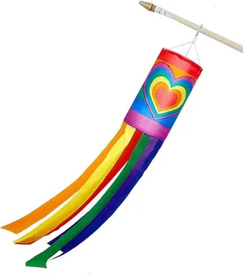 Produktbild von Famanu Windsock Regenbogen - Dekorative Windvorrichtung - 13x100 cm - Mehrfarbig