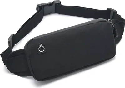 Produktbild von Gürteltasche für Damen und Herren, Hüfttasche mit großem Fassungsvermögen zum Wandern (Schwarz)