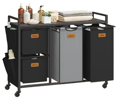 Produktbild von Wäschesortierer – Wäscheorganisator – Aufbewahrungsmöbel – platzsparend – 98,6 x 33 x 80,5 cm
