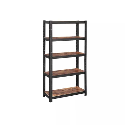 Productafbeelding van And OutdoorMatch Industrieel Boekenkast - Boekenkast - Opslagschuur - Kasten - Metaal - Bruin/Zwart - 75x30x150cm