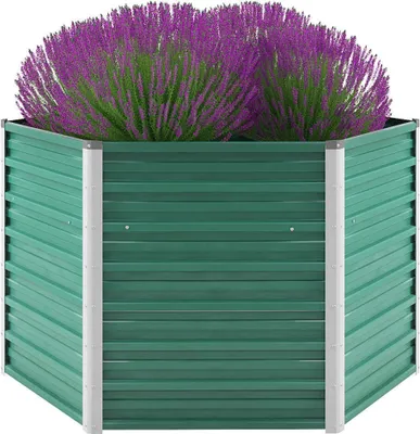 Produktbild von Garten-Hochbeet Verzinkter Stahl 129x129x77 cm Grün