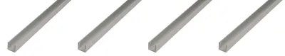 Zdjęcie produktu dla Alberts 4 x profil U, aluminium, 13 x 16 x 13 x 1,5 mm, długość 2 m, anodowane na srebrno