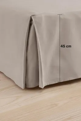 Produktbild von Colour Betthusse - 100% hochwertige Baumwolle Bettrock, Höhe 45 cm - Graubeige, 90 x 200 cm