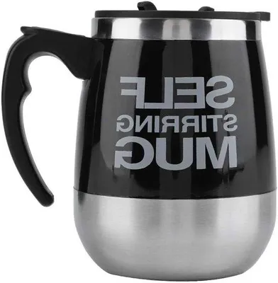 Immagine prodotto di Tazze da caffè automatiche in acciaio inossidabile con frullatore magnetico, ideali per caffè, latte e cioccolata calda, per casa, ufficio e in viaggio (nero)