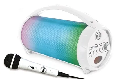 Image de Lexibook, iParty, Haut-parleur Bluetooth pour karaoké, blanc, modèle BTP585ZLXB
