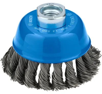 Image de Brosse métallique rigide, 75 x 0,5 mm, filetage M10, taraudée