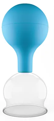 Produktbild von Pulox Schröpfglas aus Echtglas diverse Größen und Farben blau 52mm