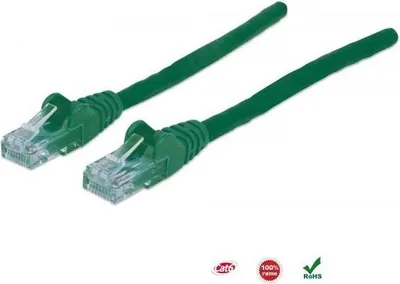 Image de INTELLINET Patchkabel RJ45 U/UTP Cat6 2.00m Hebelschutz grün