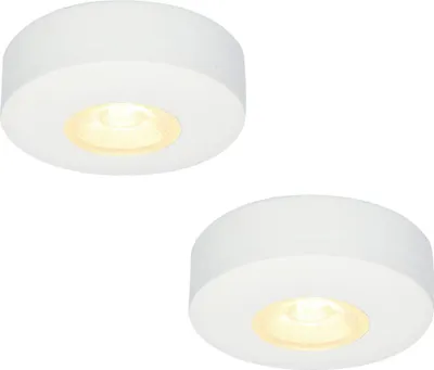 Image de HOFTRONIC - Spot en Saillie LED plat 3W 2700K IP44 Blanc Dimmable Lot 2