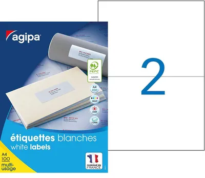 Image de étiquettes d'adresse agipa, 210 x 148.5 mm, blanc