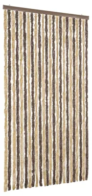 Image de vidaXL Rideau anti-mouches brun foncé et beige 100x220 cm chenille