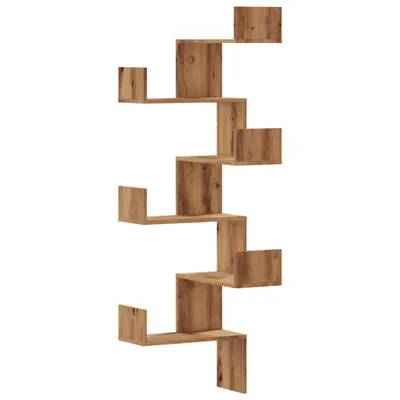 Immagine prodotto di Scaffale Angolare Muro Rovere Artigianale 45x45x147 cm Legno