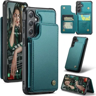 Produktbild von Samsung Galaxy S25 Hülle - CaseMe C22 Back Cover mit Kartenfach - Grün