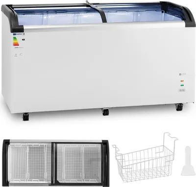 Zdjęcie produktu dla Expondo Royal Catering Zamrażarka skrzyniowa – 445 l – – szklane drzwi