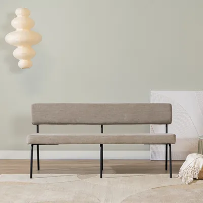 Produktbild von Bronx71 Esszimmerbank recycelter Stoff Espen taupe 160 cm