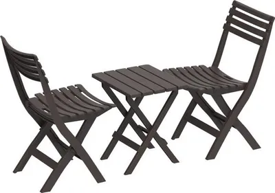 Obrázok produktu pre DURAMAX Skladací Plastový Balkónový Nábytok 2+1 Hnedý IDMOFXX081BR