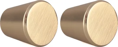 Immagine prodotto di Natural Goods Berlin Maniglie per mobili rotonde KEGEL, pomelli per mobili con ⌀25mm, pomelli per armadi adatti a spessori di ante di 15-22mm, maniglie per armadi da cucina, cassettiere, credenze ecc., oro (spazzolato), 2 pezzi