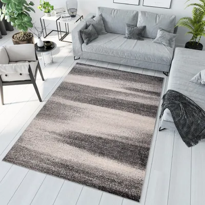 Immagine prodotto di Tappeto soggiorno camera da letto a pelo corto moderno design screziato grigio crema ÖKOTEX 160 x 220 cm