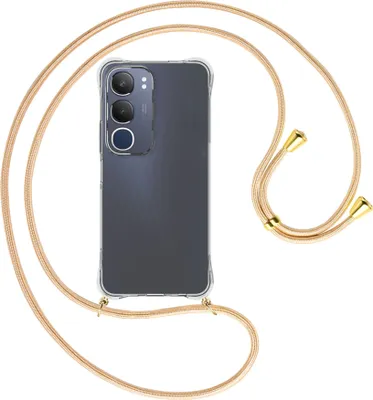 Produktbild von Handykette Backcover-Schutzhülle mit Band (Metall goldfarben) für Vivo Y19S 4G - Goldkordel