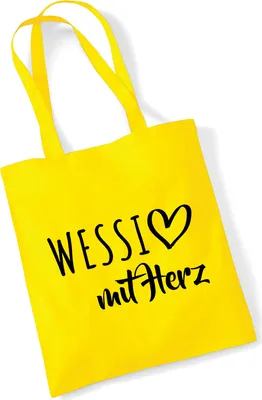 Produktbild von Huuraa Jutebeutel Wessi mit Herz 10 Liter Yellow Baumwolle Tasche Geschenkidee