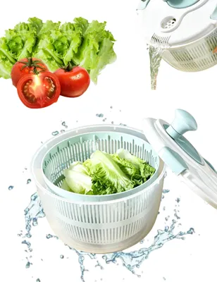 Salatschleuder 5L Multifunktionale Gemüsetrockner Blau