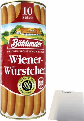 Produktbild von Böklunder Wiener Würstchen im knackingen Saitling mit 10 Würstchen (1,61Kg Konserve) + usy Block