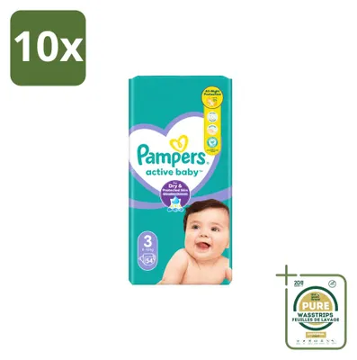 Immagine prodotto di 10 pannolini Pampers Active Baby, taglia 3, 6-10 kg - confezione risparmio - 10 pezzi