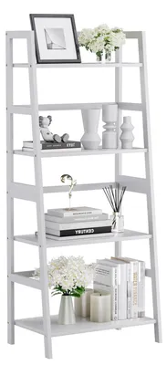 Image de Étagère échelle avec 4 étagères ouvertes pour salon et bureau