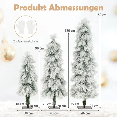 Image de Sapin de Noël artificiel illuminé, 90-150 cm, pointes enneigées