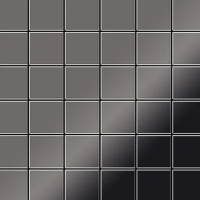 Produktbild von Mosaik Fliese massiv Metall Titan hochglanz dunkelgrau 1,6mm Cinquanta-Ti-SM