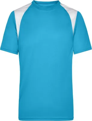 Produktbild von Men's Running-T Atmungsaktives Laufshirt turquoise/white, Gr. M