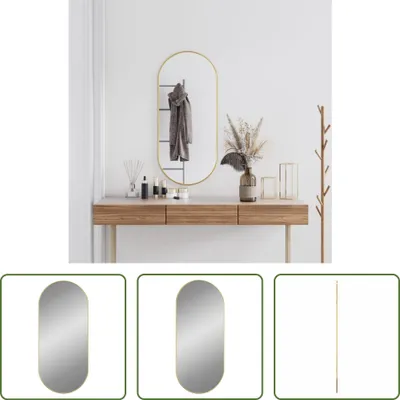 Obrázek produktu pro The Living Store Nástěnné zrcadlo Golden 100x45 cm Oval